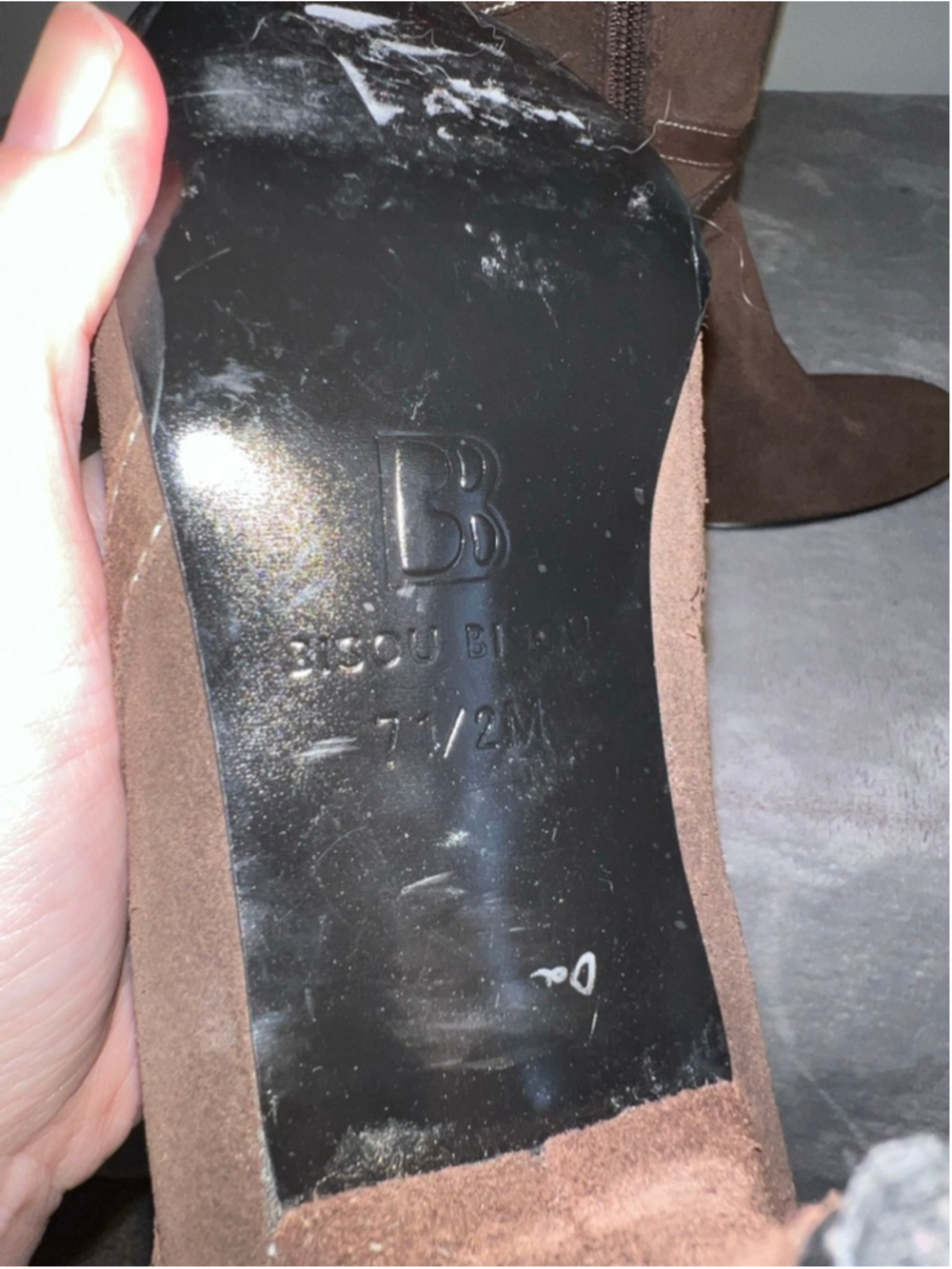 Women's Bisou Bisou Brown Suede Ankle Boots Size 7.5 - Picture 9 of 10